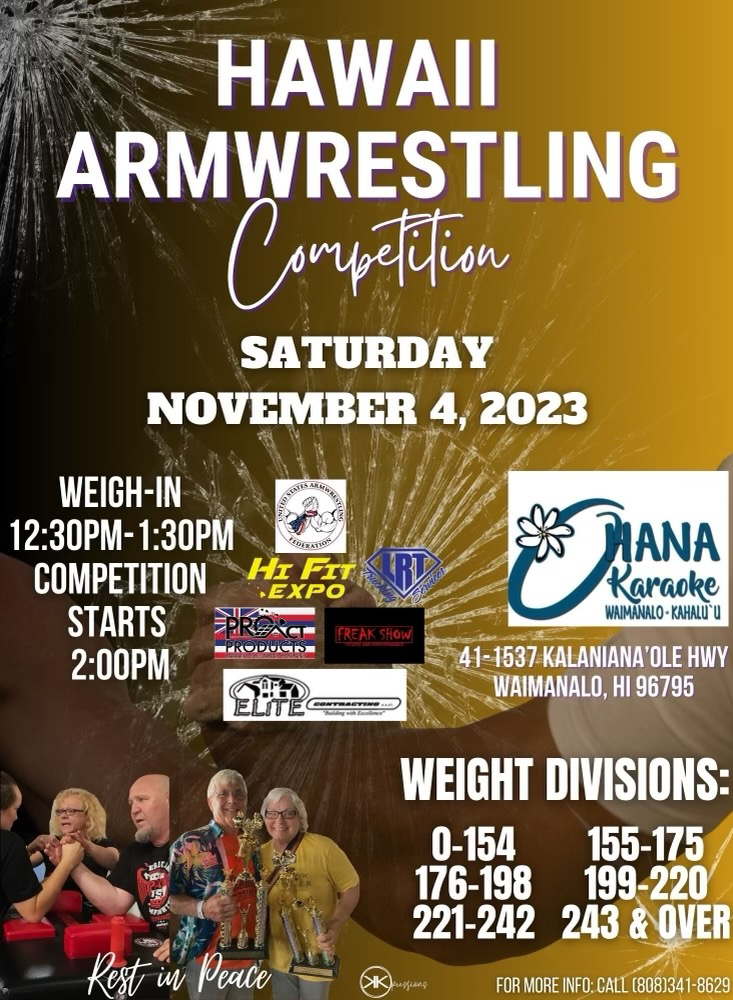 hawaii arm wrestling november 4 2023