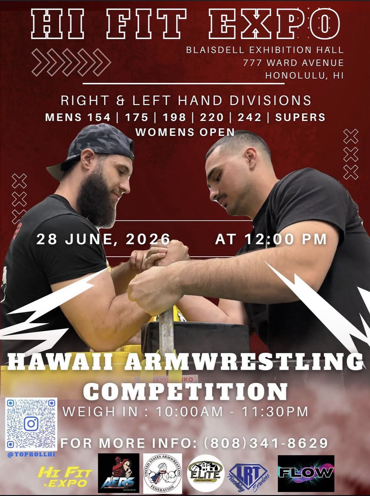 Hawaii Arm Wrestling Tournament at Hi Fit Expo 2026